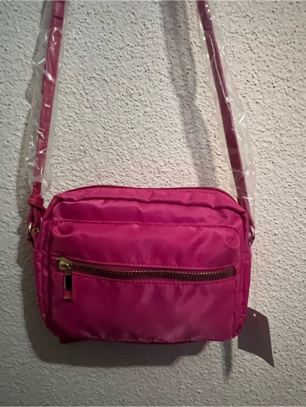 ANDREA FENZI Hot Pink Nylon Crossbody Bag